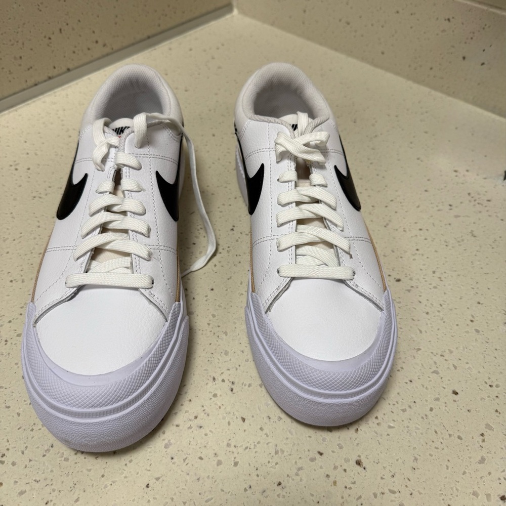 New Nike Court Legacy Lift Sneakers: White/Hemp/Team Orange/Black
